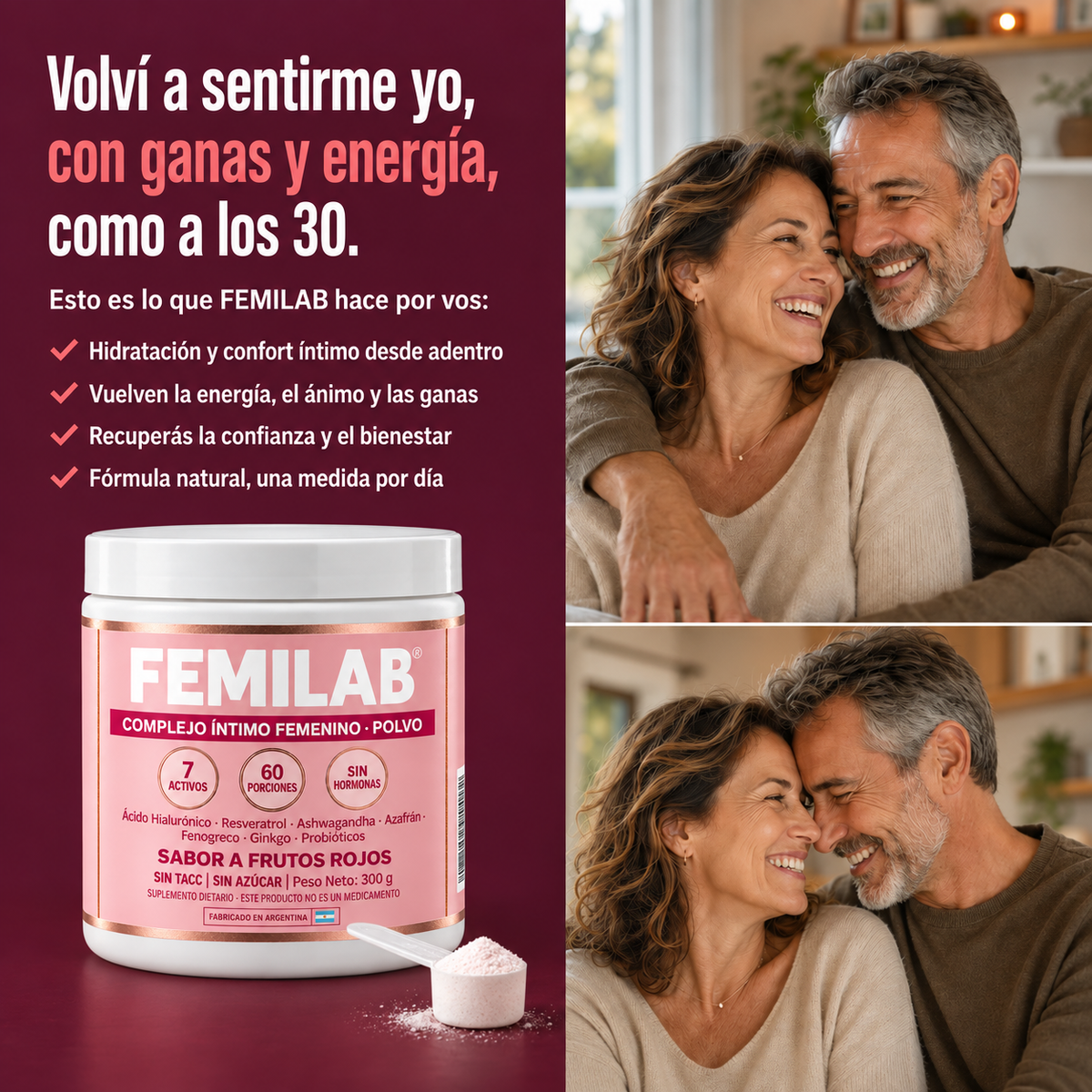 FemiLab - Complejo intimo femenino en polvo 7 en 1