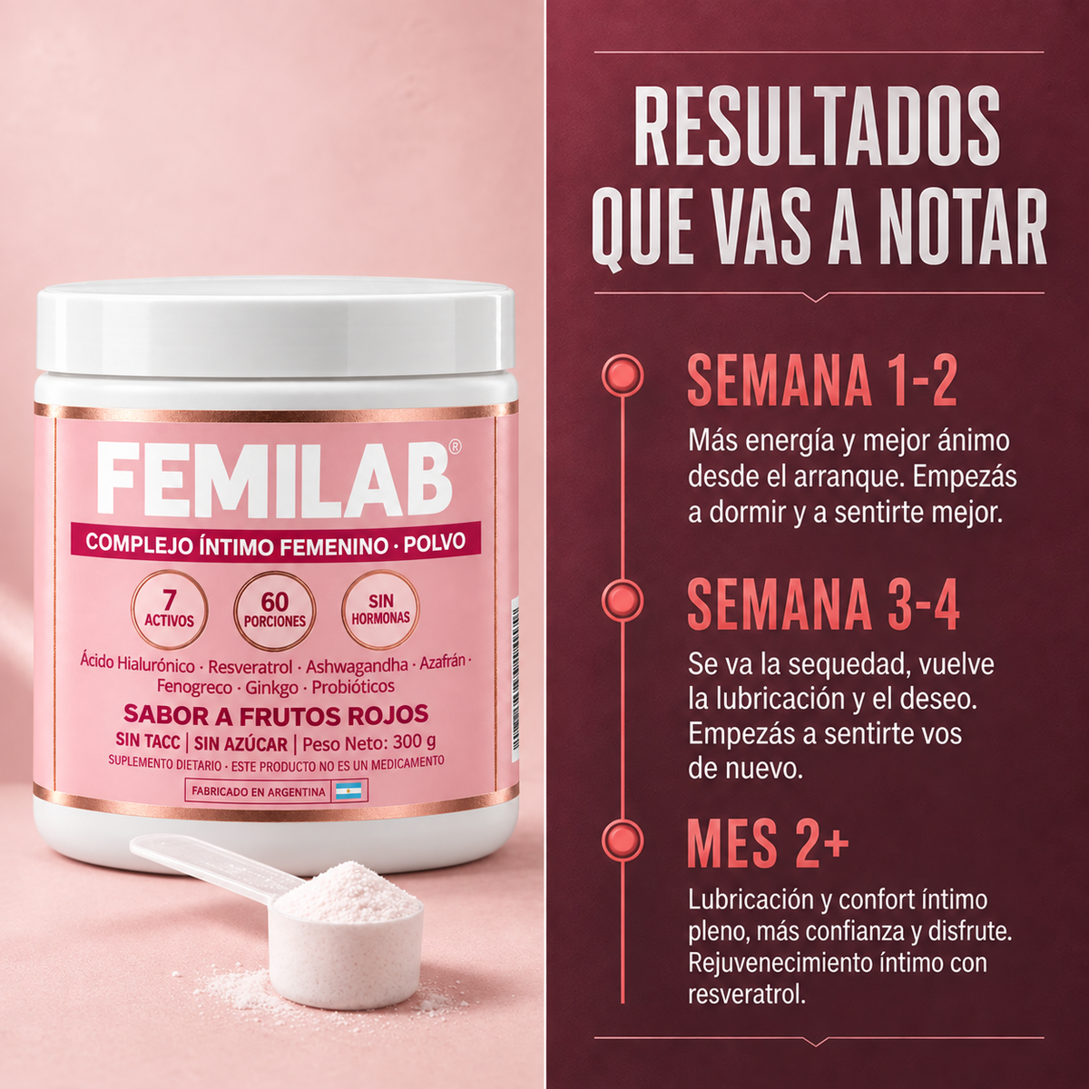 FemiLab - Complejo intimo femenino en polvo 7 en 1