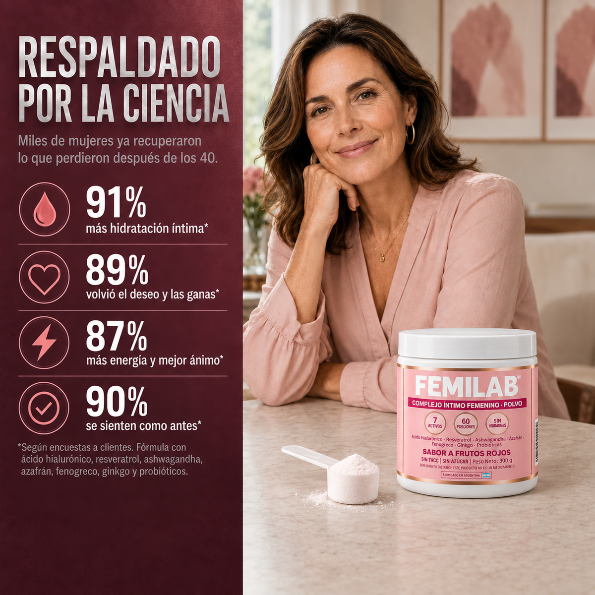 FemiLab - Complejo intimo femenino en polvo 7 en 1